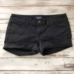 AEO Black Cuffed Shorts